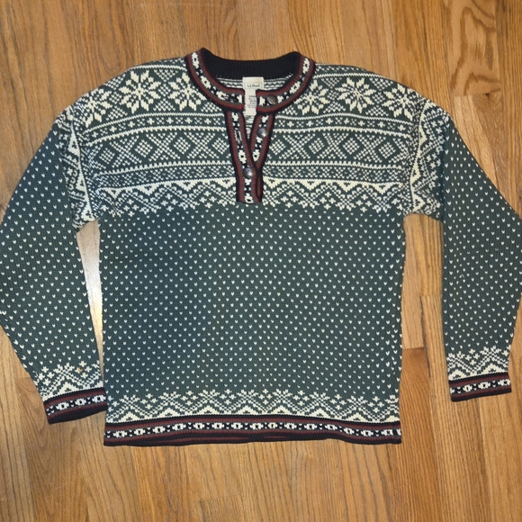 Vintage L.L. Bean Nordic Pattern Crewneck Sweater - Picture 3 of 4